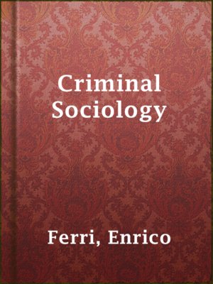cover image of Criminal Sociology